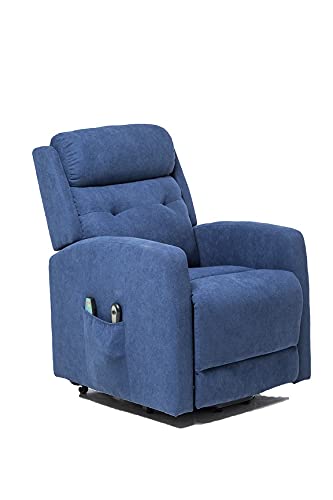 Sillón Relax y Masaje, Sillón Función Power Lift, Sillón reclinable con función Masaje Modelo Rondo SX AF80590S (Azul)