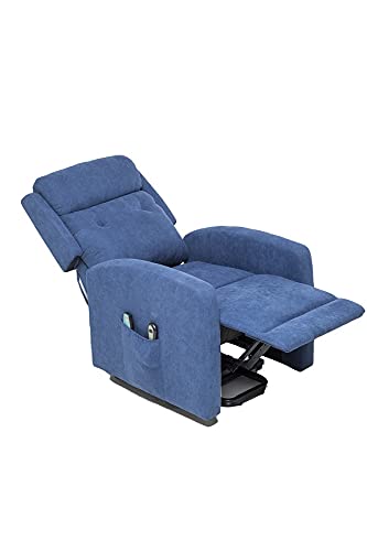 Sillón Relax y Masaje, Sillón Función Power Lift, Sillón reclinable con función Masaje Modelo Rondo SX AF80590S (Azul)