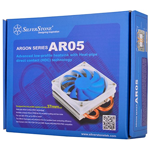 SilverStone SST-AR05 - Disipador para CPU Argon con 2 tubos isotérmicos de contacto directo, 92mm PWM, Intel/AMD