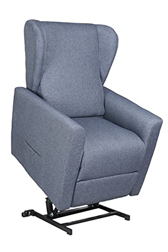 SIME - sillón reclinable eléctrico con 2 Motores Independientes Venta. Shed. Sillón Relax Tercera Edad no válidos Lulu-2M-Blue Night TEBLU CE Médica Tela