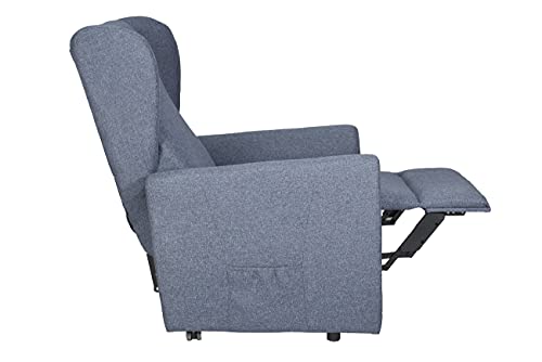 SIME - sillón reclinable eléctrico con 2 Motores Independientes Venta. Shed. Sillón Relax Tercera Edad no válidos Lulu-2M-Blue Night TEBLU CE Médica Tela