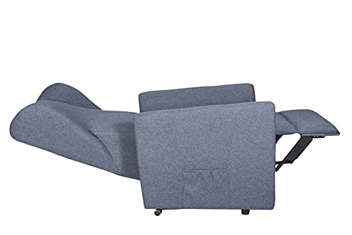 SIME - sillón reclinable eléctrico con 2 Motores Independientes Venta. Shed. Sillón Relax Tercera Edad no válidos Lulu-2M-Blue Night TEBLU CE Médica Tela