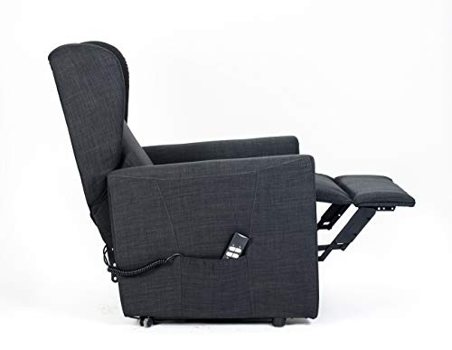 SIME - sillón reclinable eléctrico con 2 Motores Independientes Venta. Shed. Sillón Relax Tercera Edad no válidos Lulu-2M-Blue Night TEBLU CE Médica Tela