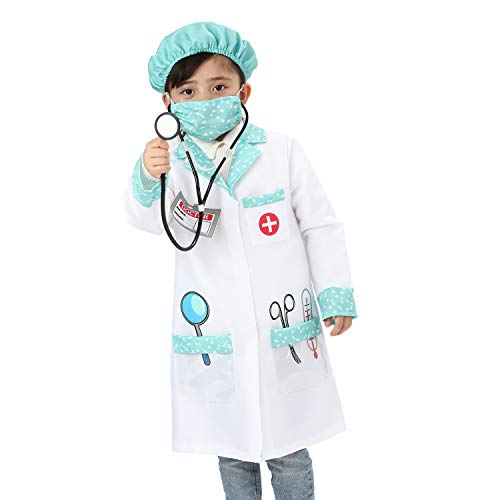 Sincere Party Disfraz de juego de rol de médico unisex para niños Disfraz de doctor Disfraz de juego de estilo A 3-5 años