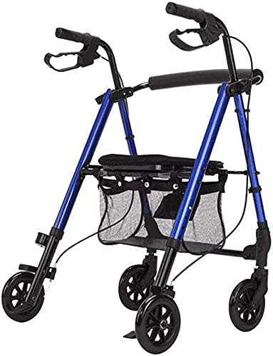 SISHUINIANHUA Auto-propulsado Senior Man Walker con Rueda Tiene un Walker de Asiento portátil con Carrito de Freno de Mano Plegable Carrito de Compras Antiguo