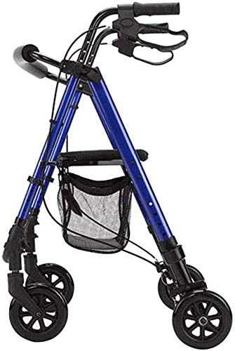 SISHUINIANHUA Auto-propulsado Senior Man Walker con Rueda Tiene un Walker de Asiento portátil con Carrito de Freno de Mano Plegable Carrito de Compras Antiguo