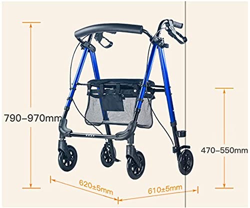 SISHUINIANHUA Auto-propulsado Senior Man Walker con Rueda Tiene un Walker de Asiento portátil con Carrito de Freno de Mano Plegable Carrito de Compras Antiguo