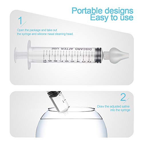 Sistema de aclarado de los senos profesional para bebé riegador nasal limpiador nasal para lactantes portátil de enjuague rápido, alivio natural (2 unidades)