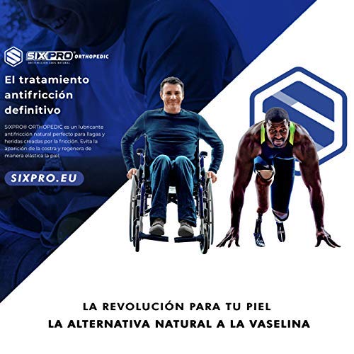 SIXPRO Orthopedic pomada NATURAL. Crema antifricción para tratamiento de llagas, escaras, prótesis, durezas, piel seca y ortopedia en personas con movilidad reducida y tercera edad.