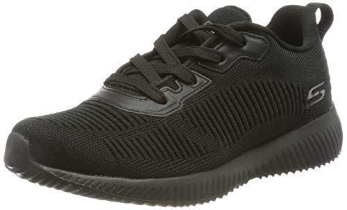 Skechers Bobs Squad-Tough Talk, Zapatillas Mujer, Negro (BBK Black Engineered Knit/Trim), 41 EU