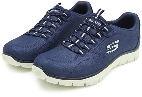 Skechers Empire-Take Charge, Zapatillas de Deporte Mujer, Multicolor (NVY Black Textile/Trim), 41 EU