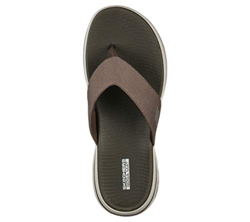 Skechers Men's Gowalk 5 Performance Walking Flip-Flop Sandal, Khaki, Numeric_11