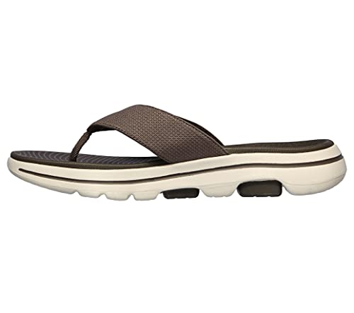 Skechers Men's Gowalk 5 Performance Walking Flip-Flop Sandal, Khaki, Numeric_11