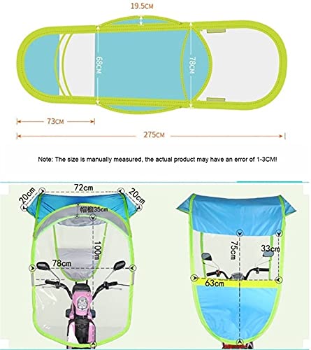 SKYWPOJU Universal Totalmente Cerrado Motor Scooter Paraguas Movilidad Sombrilla Cubierta de Lluvia Impermeable, Scooter Capota Plegable para Scooter de Movilidad (Color : Blue)