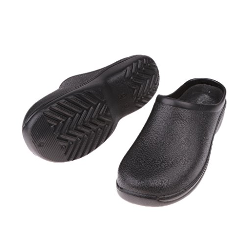 SM SunniMix Negro Chef Cook Nurse Shoes Zuecos Ortopédicos Sin Tirantes para Hombres Mujeres - 40