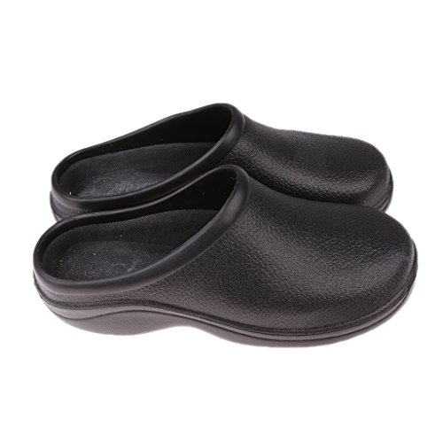 SM SunniMix Negro Chef Cook Nurse Shoes Zuecos Ortopédicos Sin Tirantes para Hombres Mujeres - 40