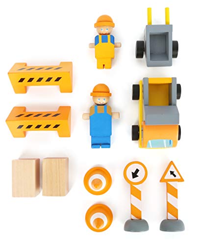 small foot Grúa de construcción con Accesorios de construcción, Juego para niños, de Madera, 100% Certificado FSC®, a Partir de 3 años, Referencia 12007