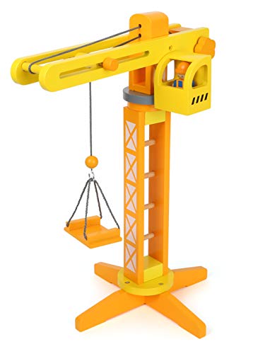 small foot Grúa de construcción con Accesorios de construcción, Juego para niños, de Madera, 100% Certificado FSC®, a Partir de 3 años, Referencia 12007