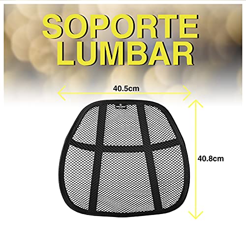 SMAMS Respaldo Lumbar para Silla de Oficina o Coche con Malla Super Tensa, Corrige la Postura y Alivia el Dolor Lumbar