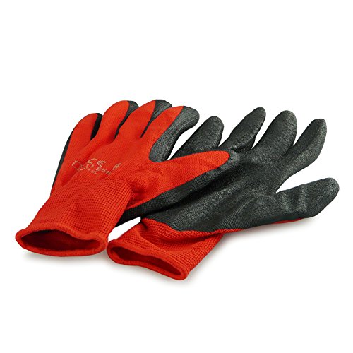 SMARDY 5 Pares Guantes de Trabajo Talla L (9), Antideslizante, Recubrimiento de látex para Jardín, Montaje, Reparaciones, Servicio automóvil, Taller