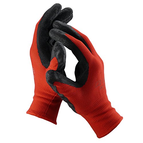 SMARDY 5 Pares Guantes de Trabajo Talla L (9), Antideslizante, Recubrimiento de látex para Jardín, Montaje, Reparaciones, Servicio automóvil, Taller