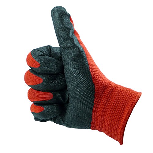 SMARDY 5 Pares Guantes de Trabajo Talla L (9), Antideslizante, Recubrimiento de látex para Jardín, Montaje, Reparaciones, Servicio automóvil, Taller