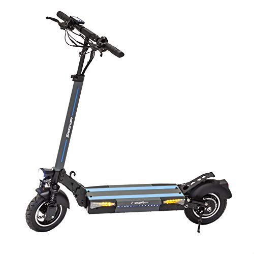 SMARTGYRO Speedway - Patinete Eléctrico de 800 W con 3 velocidades, Batería 13.000 mAh 48V, Doble suspensión Reforzada, Frenos de Disco, 4 Intermitentes, Scooter, Muy Potente