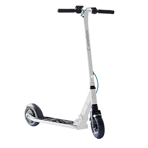 SmartGyro Xtreme XD Patín eléctrico para niños y jóvenes, ruedas 8", 3 velocidades, plegable, ligero, autonomía de 18 Km, batería de litio, freno eléctrico, Scooter, luces traseras, Blanco