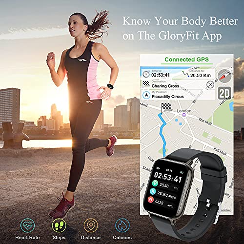 Smartwatch, 1.69" Reloj Inteligente Hombre Mujer Impermeable IP68 Pulsera Actividad 24 Modos Deporte con Pulsómetro Monitor de Sueño Monitores Actividad Cronómetros Calorías Podómetro para Android iOS