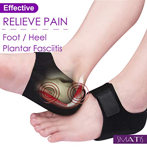 SMATIS Protector de Talón, Gel Talon Espolon para Fascitis Plantar, 2 Unidades de cojín de Talón para Tendinitis de Aquiles, Espolón óseo, dolor de pies, Aliviar el dolor de Talón