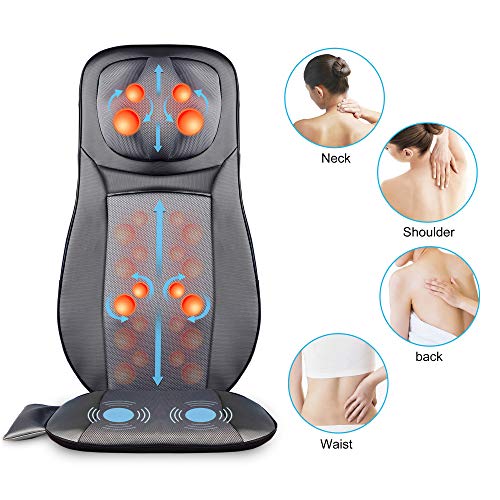 SNAILAX Silla de masaje Cojín de masaje de espalda Shiatsu con función de calor - Asiento de masaje para masaje de cuello y espalda para la oficina en el hogar SL233-ES