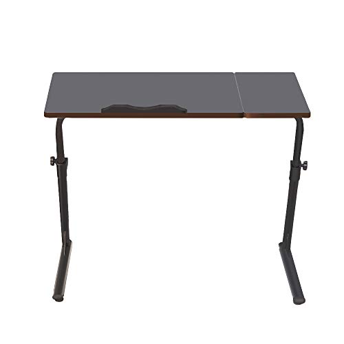 SogesHome 80x40cm Mesa Ajustable Regazo Mesa de Soporte Soporte de computadora Mesa Lateral para Cama Sofá Hospital Enfermería Lectura Comer, S1-2BK-SH-01