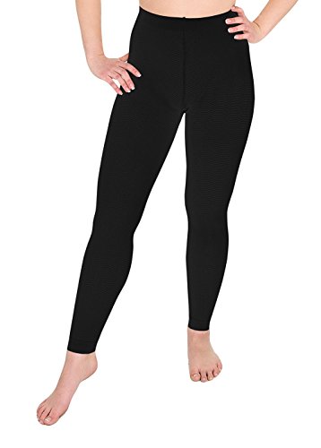 Solidea Mujer Mallas Micromasajeantes Silver Wave Long Color Negro Compresión Graduada Preventiva Talla 4-L (46)