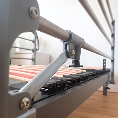 Somnia Descanso - Juego de Barandillas Abatibles de Acero INOX para Cama Articulada con 4 Barras | Fácil Instalación