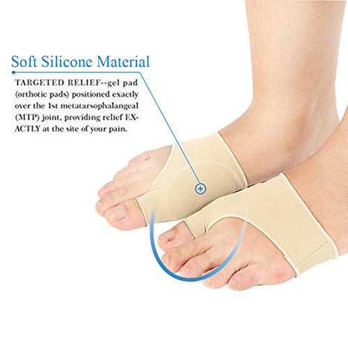 Sonew Juanete Corrector Almohadillas de juanete de Silicona Kit de Alivio de Guardia de pie Tratar Dolor para Hallux valgus Mangas Protectoras(S)