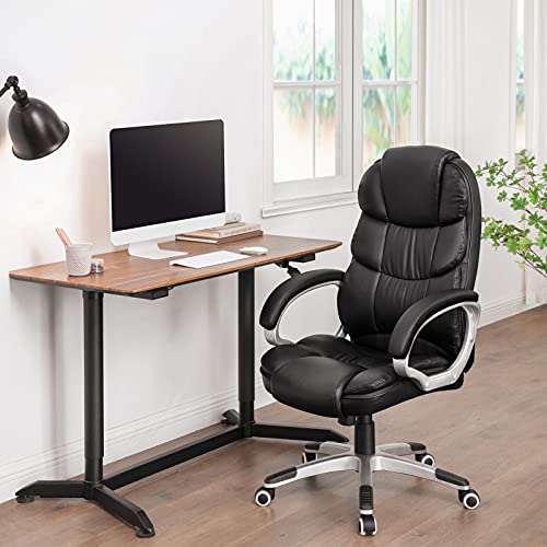 SONGMICS Silla ergonómica de oficina estudio con ruedas OBG24B