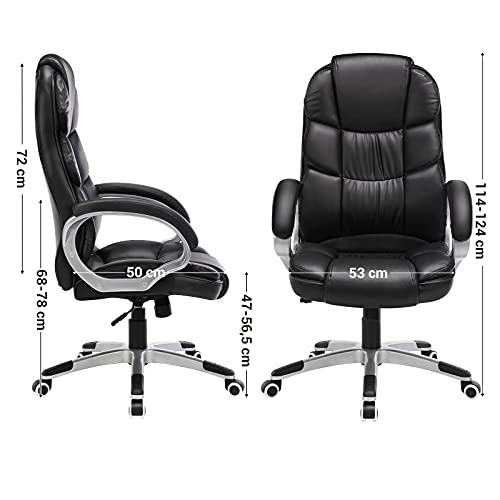 SONGMICS Silla ergonómica de oficina estudio con ruedas OBG24B