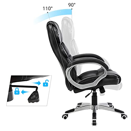 SONGMICS Silla ergonómica de oficina estudio con ruedas OBG24B