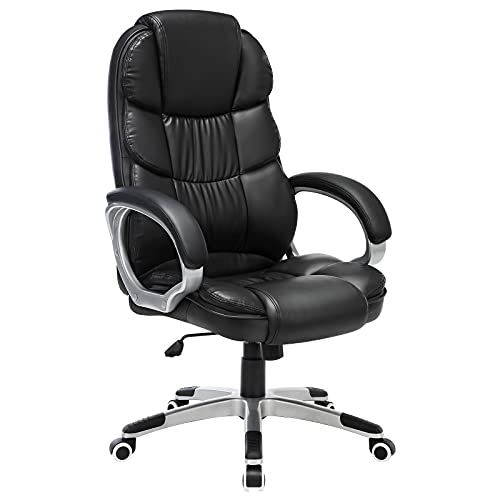 SONGMICS Silla ergonómica de oficina estudio con ruedas OBG24B