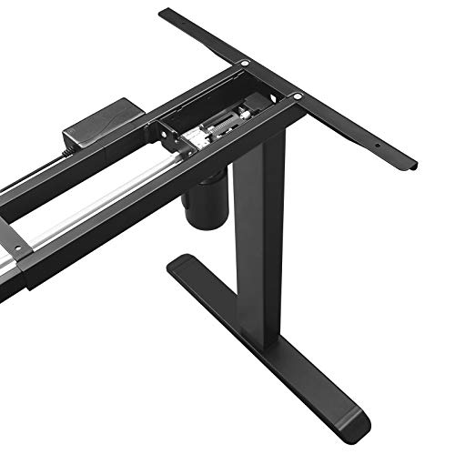 SONGMICS Soporte de escritorio eléctrico, Estructura de mesa de trabajo motorizado, con ajuste continuo de altura, Longitud ajustable, Acero, Negro LSD010B01