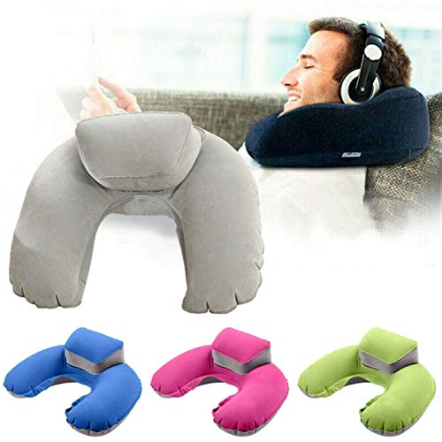 Soporte de cuello plegable Almohada Cojín inflable Memoria de espuma de espuma Cuello de almohada Super suave almohada Avión (Color : Green)