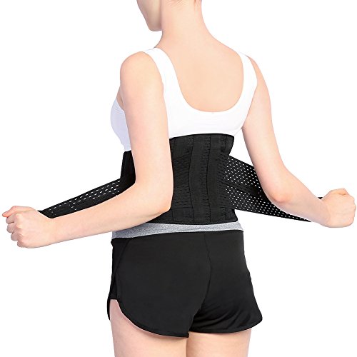 Soporte de espalda, cinturón de soporte lumbar inferior transpirable alivio del dolor de espalda para entrenamiento de levantamiento pesado Fitness Mujeres Hombres