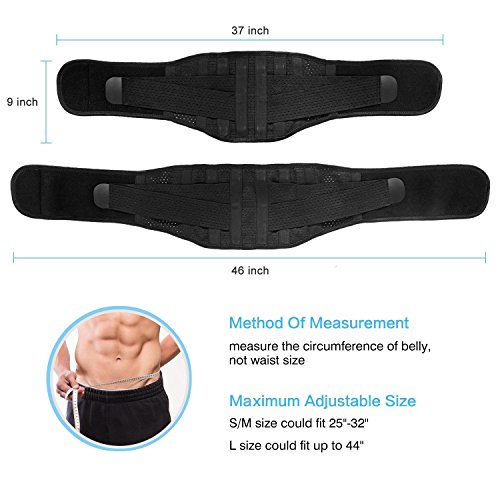 Soporte de espalda, cinturón de soporte lumbar inferior transpirable alivio del dolor de espalda para entrenamiento de levantamiento pesado Fitness Mujeres Hombres