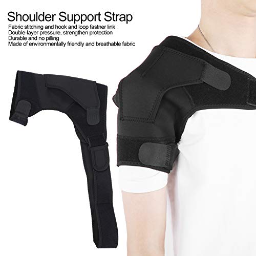 Soporte de hombro Protector de hombro elástico para reducir la incomodidad en mujeres y hombres para relajarse por distensión muscular(Black right shoulder)