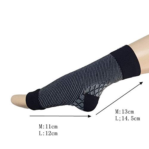 Soporte de tobillo para el flujo de aire, tendinitis de aquiles, transpirable, ayuda con distensiones, esguinces, inestabilidad, debilidad y tobillos artríticos. Par de calcetines, unisex, negro -S/M