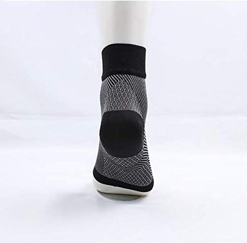 Soporte de tobillo para el flujo de aire, tendinitis de aquiles, transpirable, ayuda con distensiones, esguinces, inestabilidad, debilidad y tobillos artríticos. Par de calcetines, unisex, negro -S/M