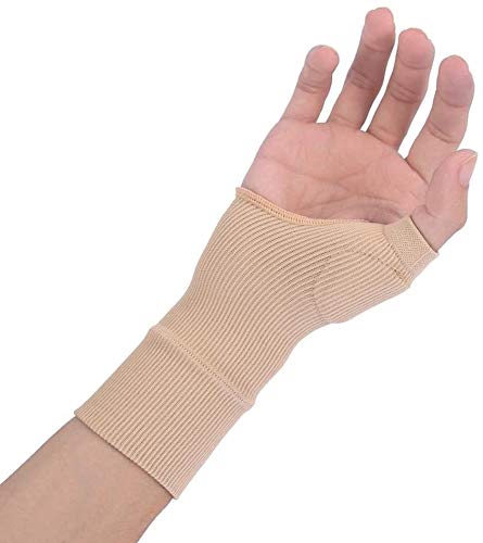 Soporte Para La Muñeca De La Mano Del Pulgar, 1 Par De Soporte Elástico Para El Pulgar En Color Beige, Gel De Silicona Relleno De Artritis, Esguinces Articulares, Guante Para El Alivio Del Dolor