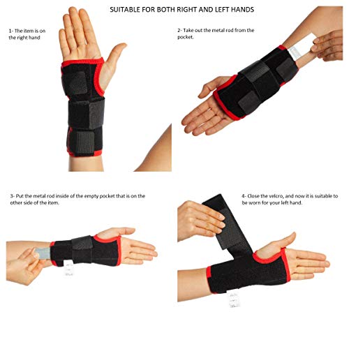 Soporte para muñeca con férula para el pulgar, ayuda al síndrome de túnel carpiano, tendinitis ajustable para la mano derecha e izquierda