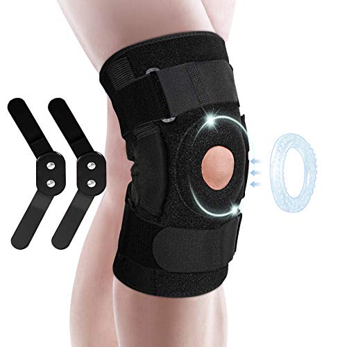 Soporte Rodilla Para Hombres y Mujeres,Rodillera Rótula Abierta con Estabilizadores Laterales Para Aliviar el Dolor Rodilla,Andar Bicicleta,Gimnasio (L)