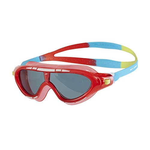 Speedo Biofuse Rift Gafas de Natación, Unisex niños, Rojo Lava/Azul japón/Humo, Talla Única